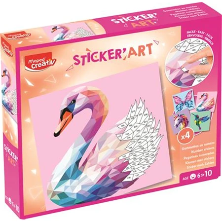 Készségfejlesztő MAPED Kreatív matricás készlet, különleges állatok, MAPED CREATIV Sticker Art