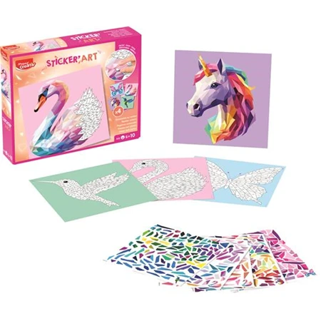 Készségfejlesztő MAPED Kreatív matricás készlet, különleges állatok, MAPED CREATIV Sticker Art