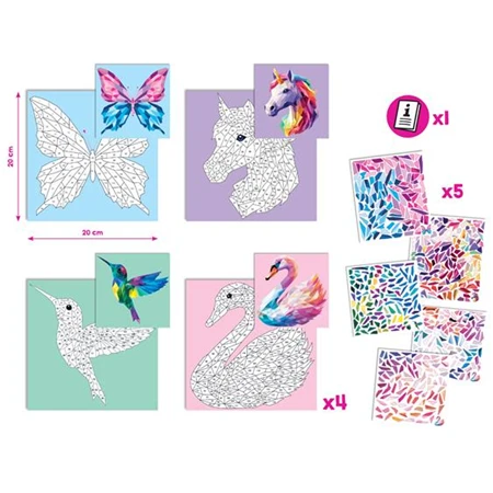 Készségfejlesztő MAPED Kreatív matricás készlet, különleges állatok, MAPED CREATIV Sticker Art