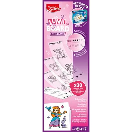 Készségfejlesztő MAPED Kreatív rajzkészlet, kiegészítő sablon, MAPED CREATIV Lumi Board, tündérmese