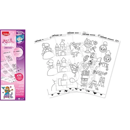 Készségfejlesztő MAPED Kreatív rajzkészlet, kiegészítő sablon, MAPED CREATIV Lumi Board, tündérmese