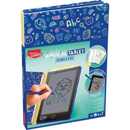 Készségfejlesztő MAPED Mágikus táblagép, foglalkoztatólapokkal, 8,5", könyv kialakítású, MAPED CREATIV Learn & Fun