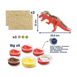 Készségfejlesztő MAPED Modellező gyurma készlet, MAPED CREATIV,Dinos factory,T-Rex