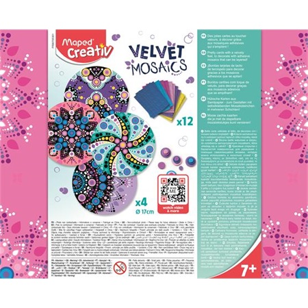 Készségfejlesztő MAPED Mozaikos mandala készítő készlet, MAPED CREATIV, Velvet Mosaics