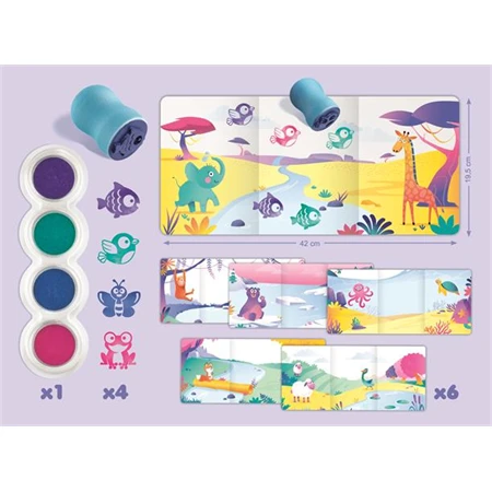 Készségfejlesztő MAPED Nyomdázó készlet, állatok, MAPED CREATIV Early Age My First Stamps Kit
