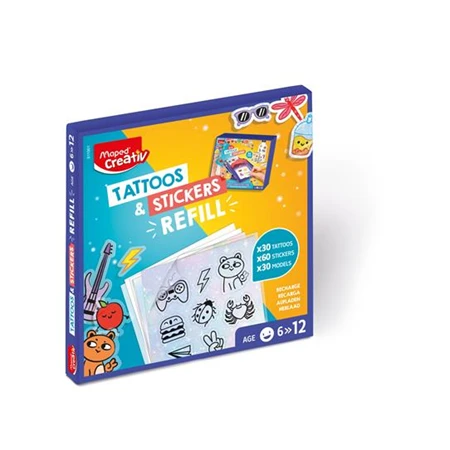 Készségfejlesztő MAPED Tetoválás- és matricakészítő készlet utántöltő, MAPED CREATIV Tattoos & Stickers