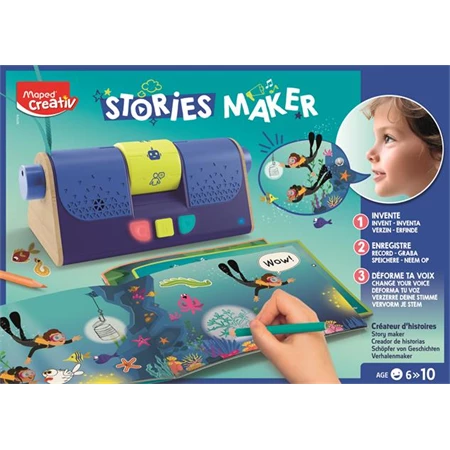 Készségfejlesztő MAPED Történetkészítő készlet, hangfelvevő MAPED CREATIV Stories Maker, hangtorzító 7 hangtípussal...