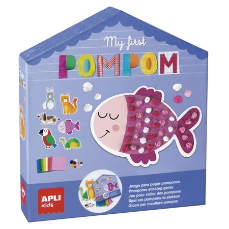Készségfejlesztő készlet, APLI Kids My first Pompom,  Állatos pompomkészítő játék, mely játszva fejleszt