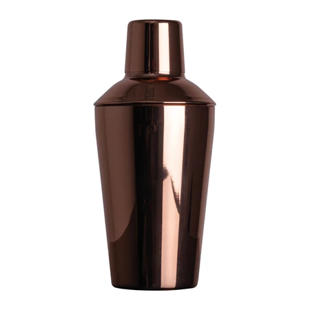 Koktél shaker, rozsdamentesacél, réz bevonattal, 500ml, rose gold színben fénylik