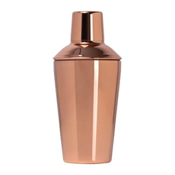 Koktél shaker, rozsdamentesacél, réz bevonattal, 500ml, rose gold színben fénylik