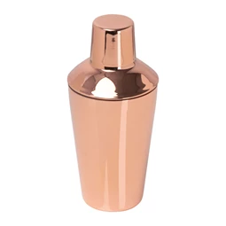 Koktél shaker, rozsdamentesacél, réz bevonattal, 500ml, rose gold színben fénylik