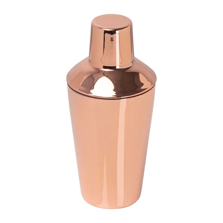 Koktél shaker, rozsdamentesacél, réz bevonattal, 500ml, rose gold színben fénylik