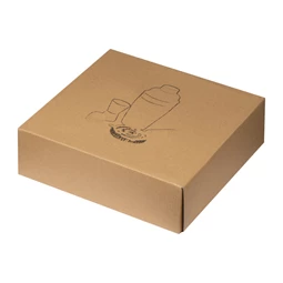 Koktélos készlet, krómozott kivitelben, ajándékdobozban, mérőpohár+iralszűrő+500ml shaker