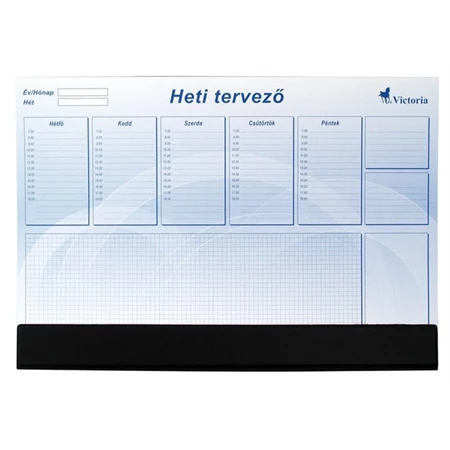 Könyöklő 470x330mm VICTORIA heti tervezővel, műbőr védőfüllel, bianco