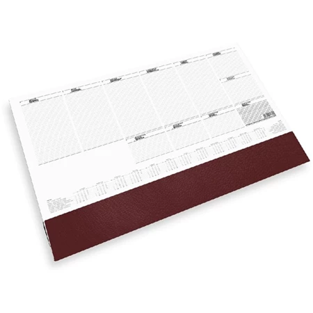 Könyöklő naptár 2026 TOPTIMER T110, bordó műbőr klapnival