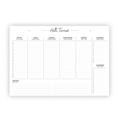 Könyöklő/fali naptár Bianco TOPTIMER 340 × 440 mm fekvő, 26 fehér lap/tömb T111-004