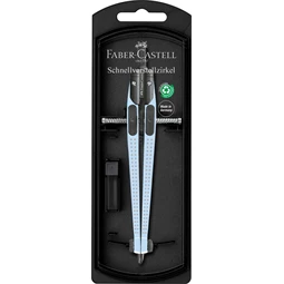 Körző készlet Faber-Castell precíziós gyorsállítás, Grip Stream égkék, Quick-set