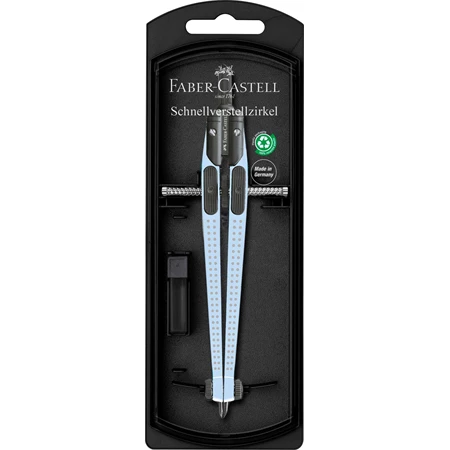 Körző készlet Faber-Castell precíziós gyorsállítás, Grip Stream égkék, Quick-set
