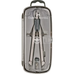 Körző készlet Faber-Castell school, precíziós gyorsállítás, mindkét láb állítható szárral