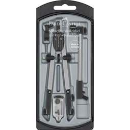 Körző készlet Faber-Castell precíziós gyorsállítás, 4 darabos Quick-set ezüst szinű