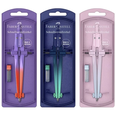 Körző készlet Faber-Castell precíziós gyorsállítás + hegy, Flow Edition