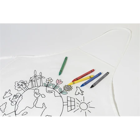 Kötény szakács non-woven színezhető mintával 5db zsírkrétával, 43x43cm, Föld minta