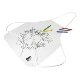 Kötény szakács non-woven színezhető mintával 5db zsírkrétával, 43x43cm, Föld minta