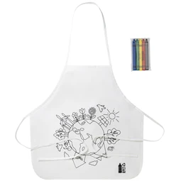 Kötény szakács non-woven színezhető mintával 5db zsírkrétával, 43x43cm, Föld minta