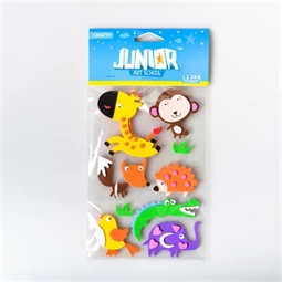Kreatív Junior habszivacs állatok 7 db/csomag vegyes színek minták