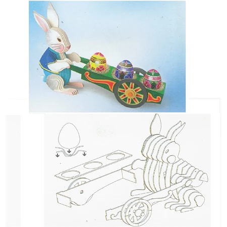 Kreatív csomag Nyuszis tojástartó talicskával ICO Creative Kids kb. 22 x 15cm