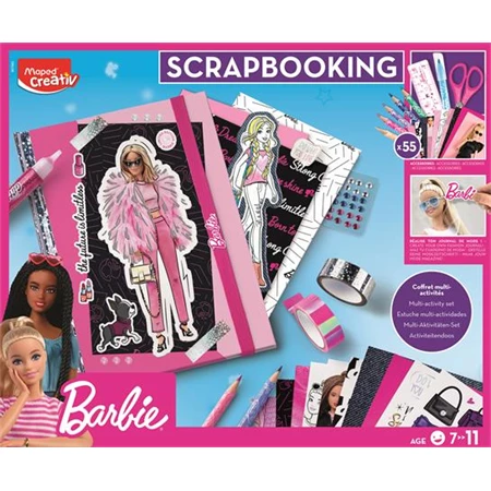 Készségfejlesztő MAPED Kreatív scrapbooking készlet, 50 darabos, MAPED CREATIV Scrapbooking Set - Barbie