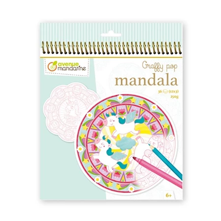 Kreatív színezőfüzet Avenue Mandarine Mandala Varázslat spirálos