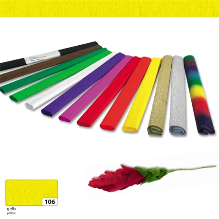 Krepp papír 50x250 cm, 32gr sárga