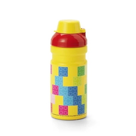 Kulacs LEGO 390ml Brick sárga-piros-mintás