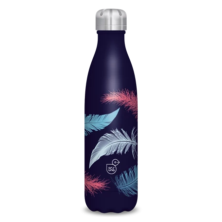 Kulacs fém 500ml ARS UNA duplafalú fém ivópalack Feather Dark