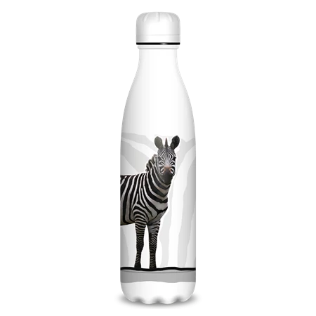 Kulacs fém 500ml ARS UNA duplafalú fém ivópalack Máté Bence - Zebra