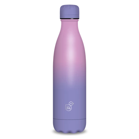 Kulacs fém 500ml ARS UNA duplafalú fém ivópalack Purple - Pink