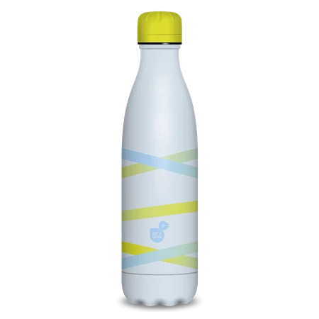 Kulacs fém 500ml ARS UNA duplafalú fém ivópalack Ribbon yellow