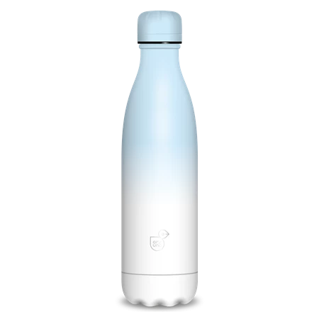 Kulacs fém 500ml ARS UNA duplafalú fém ivópalack White - Sky blue