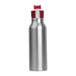 Kulacs alumínium 600ml piros szilikon fedelű, övtartóval