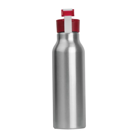Kulacs alumínium 600ml piros szilikon fedelű, övtartóval