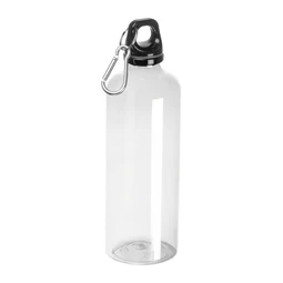 Kulacs műanyag 600ml sport ivópalack, alumínium karabinerrel, áttetsző 6,9 x 21,5cm