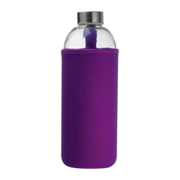 Kulacs üveg 1 liter, ivópalack neoprén lila tokban