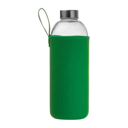 Kulacs üveg 1 liter, ivópalack neoprén zöld tokban