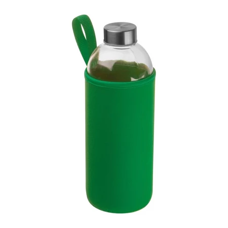 Kulacs üveg 1 liter, ivópalack neoprén zöld tokban