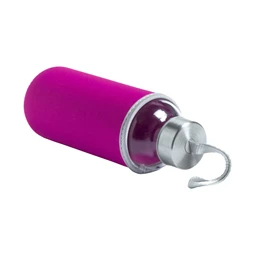 Kulacs üveg 420ml ivópalack neoprén pink tokban, 64 × 190mm