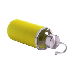 Kulacs üveg 420ml ivópalack neoprén sárga tokban, 64 × 190mm