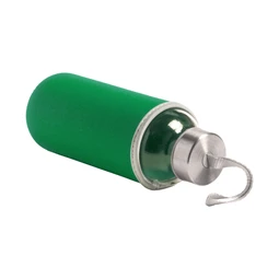 Kulacs üveg 420ml ivópalack neoprén zöld tokban, 64 × 190mm