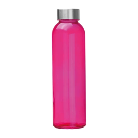 Kulacs üveg 500ml fém kupakkal BPA mentes rózsaszin