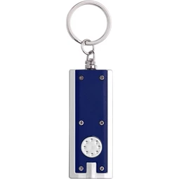 Kulcstartó LED lámpával, fehér fénnyel, áttetsző kék test